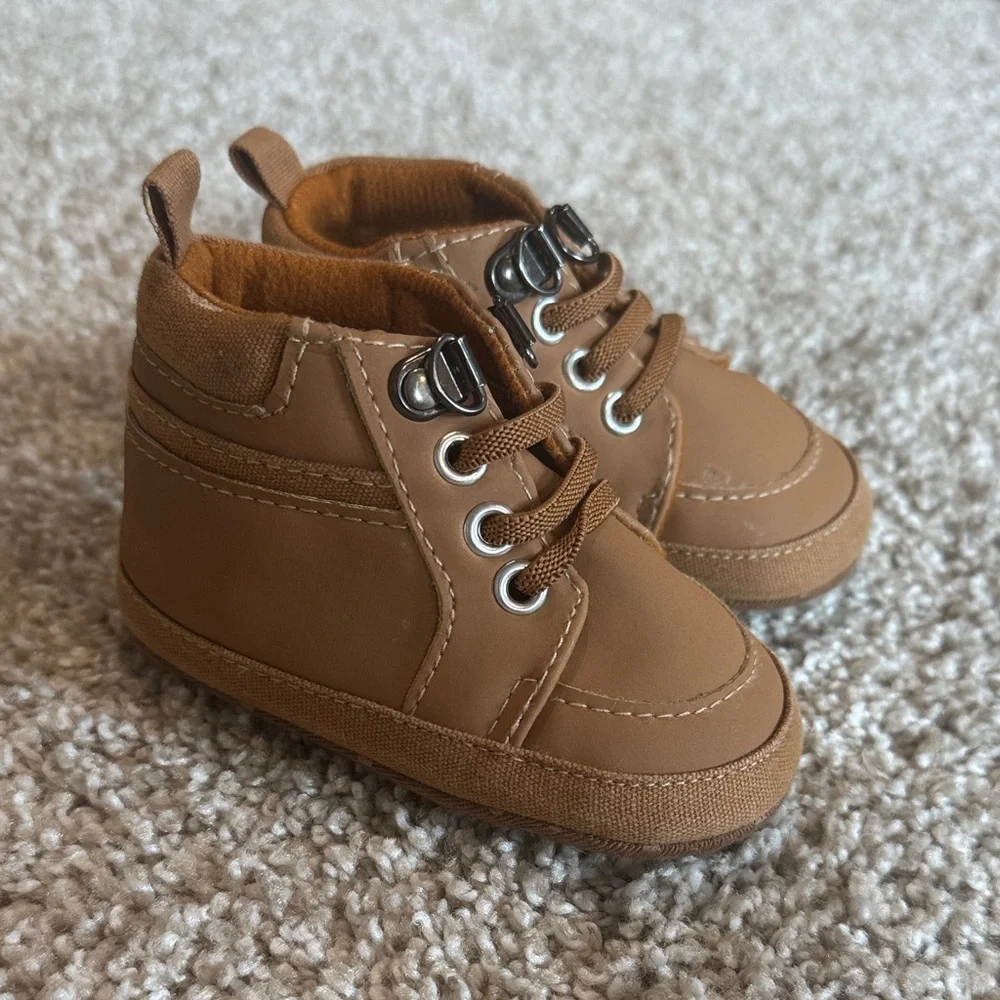 Carter's Brown Lace-Up Baby Walker Shoes